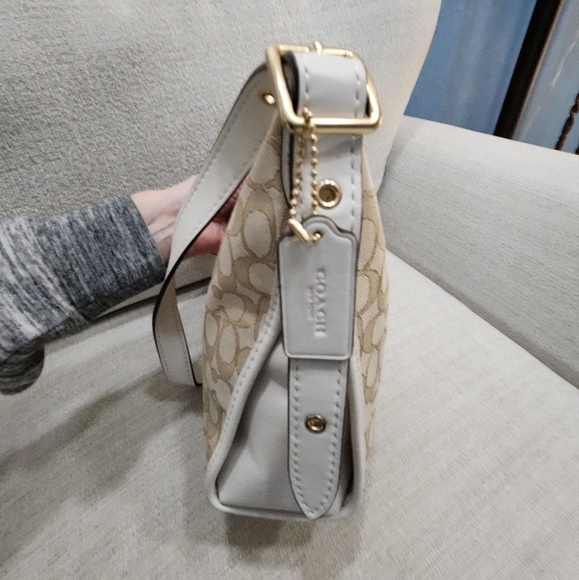 Nwot Coach Dufflette Signature Light Khaki Crossbody Bag Purse - Picture 5 of 12